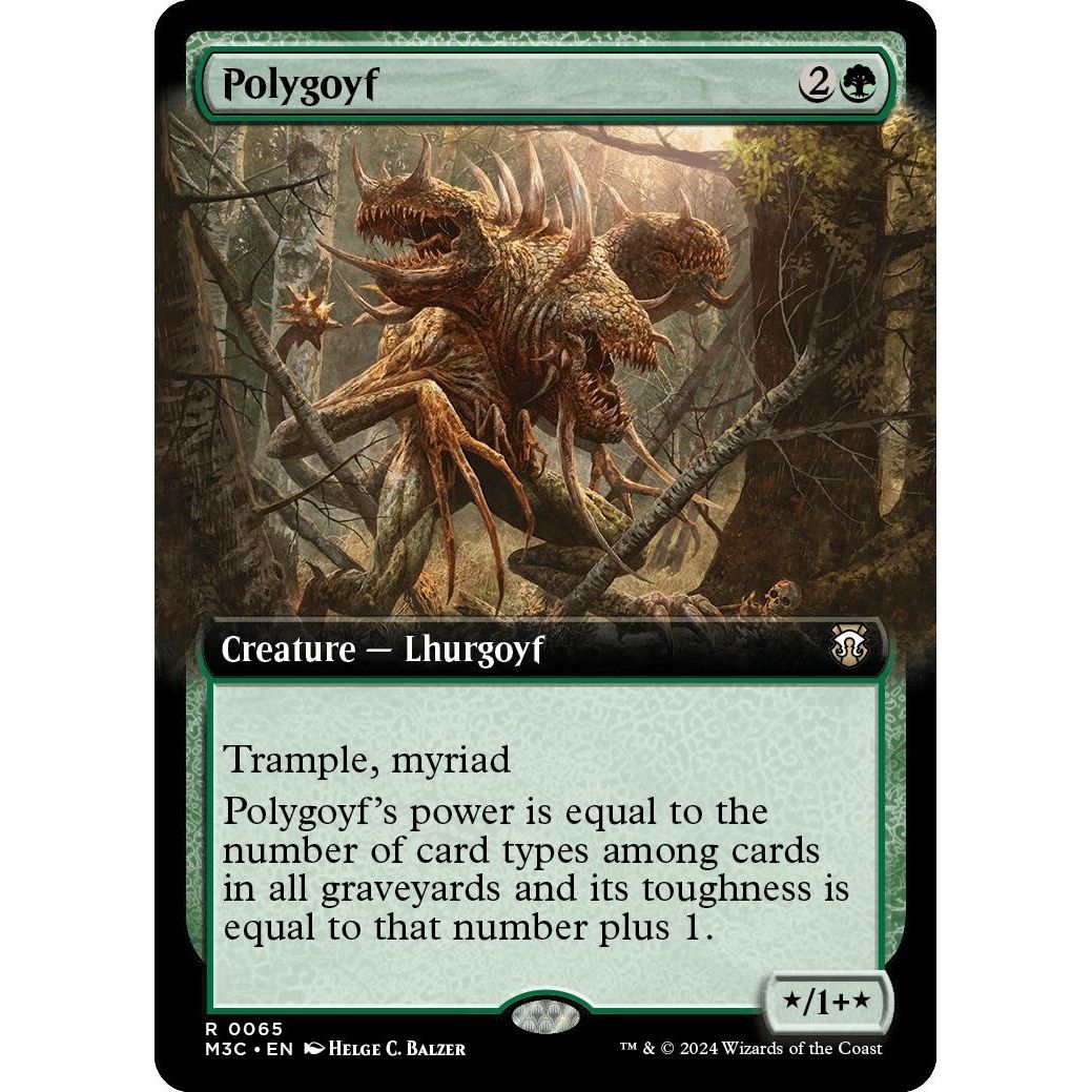 Image for Polygoyf (Extended Art) (Ripple Foil) (65) (M3C) - Magic: The Gathering