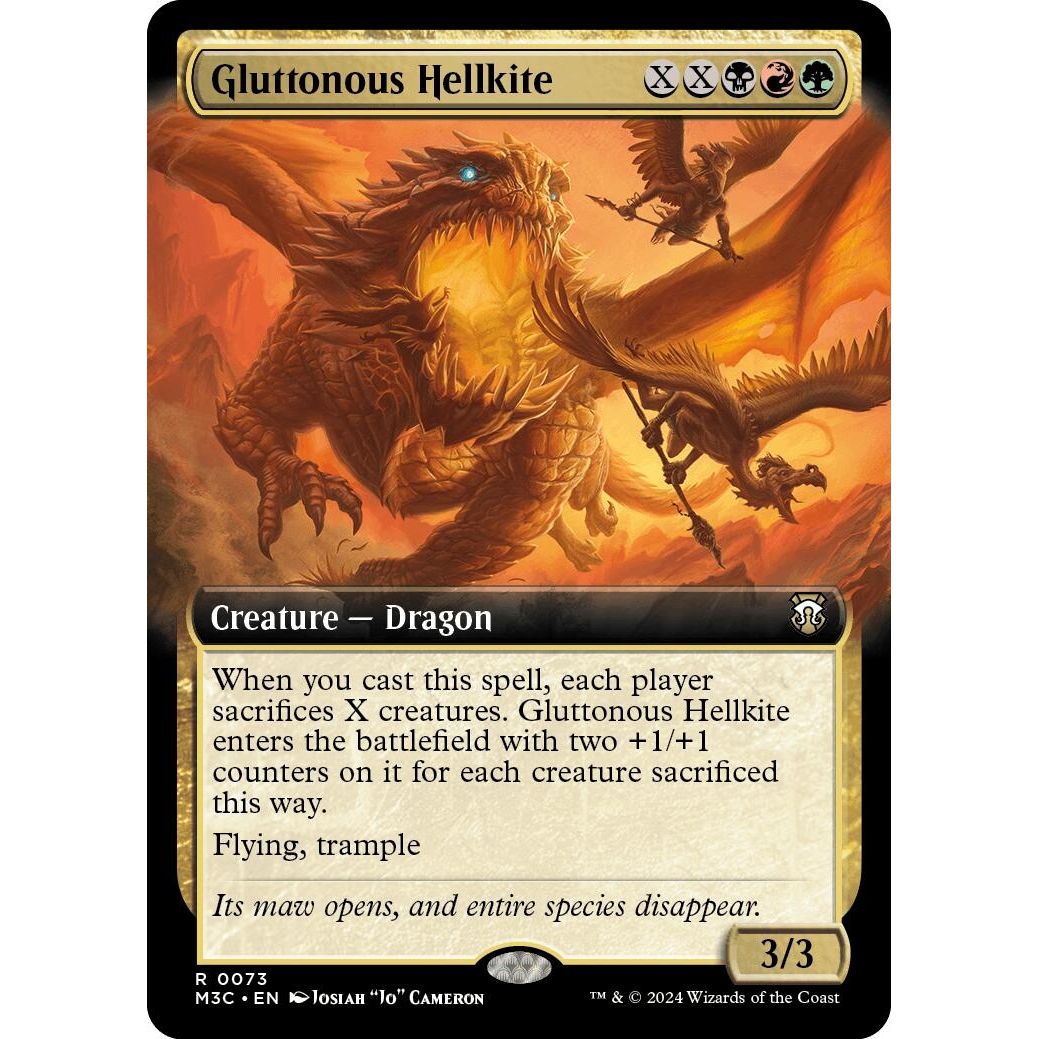 Image for Gluttonous Hellkite (Extended Art) (73) (M3C) - Magic: The Gathering
