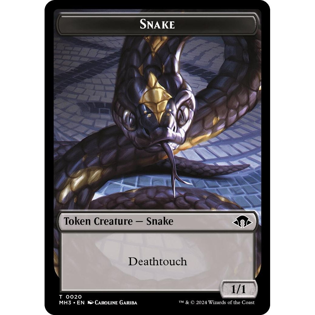 Image for Snake // Energy Reserve Double-Sided Token (20 // 36) (MH3) - Magic: The Gathering