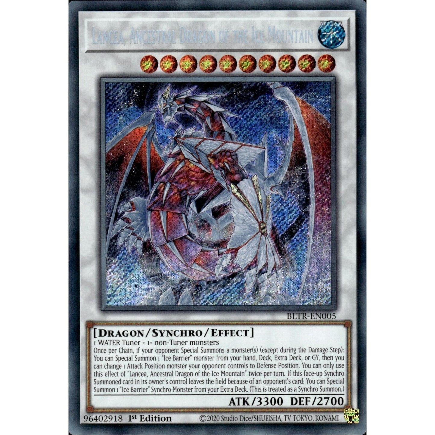 Image for Lancea, Ancestral Dragon of the Ice Mountain (BLTR-EN005) (BLTR) - YuGiOh