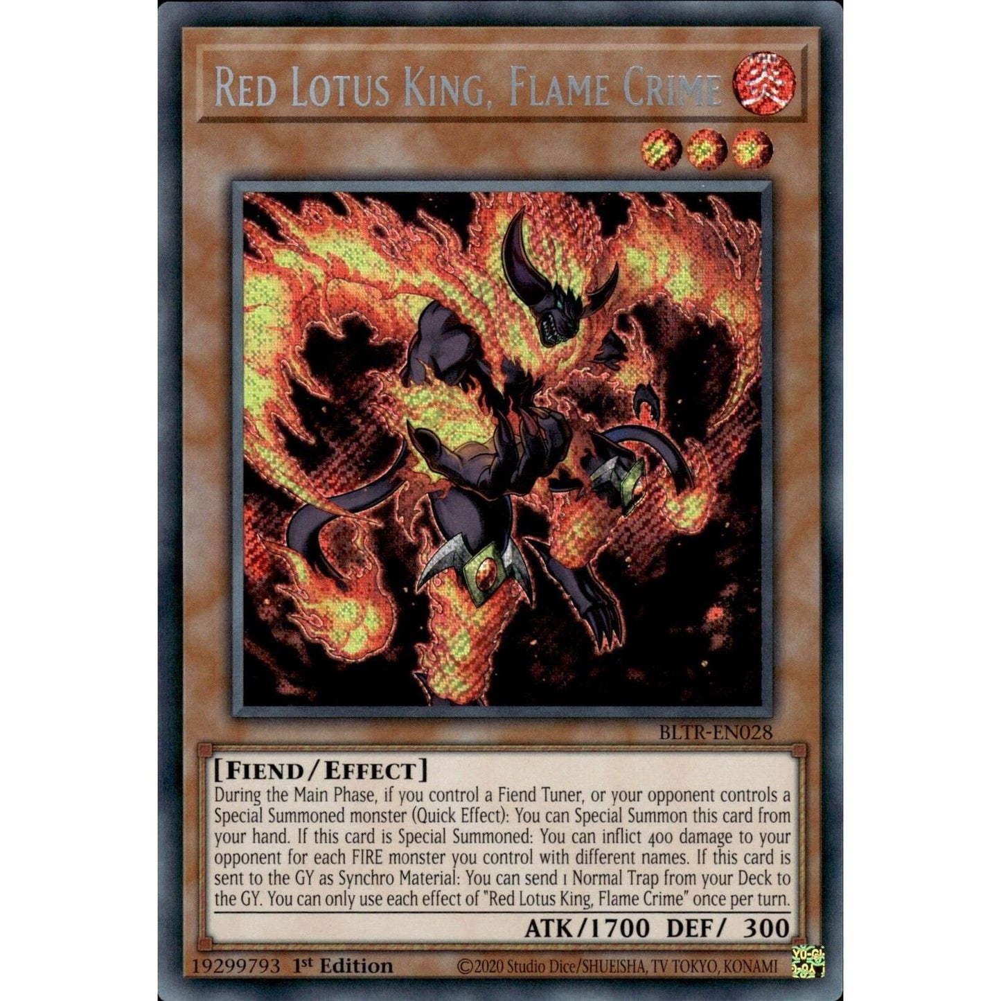 Image for Red Lotus King, Flame Crime (BLTR-EN028) (BLTR) - YuGiOh