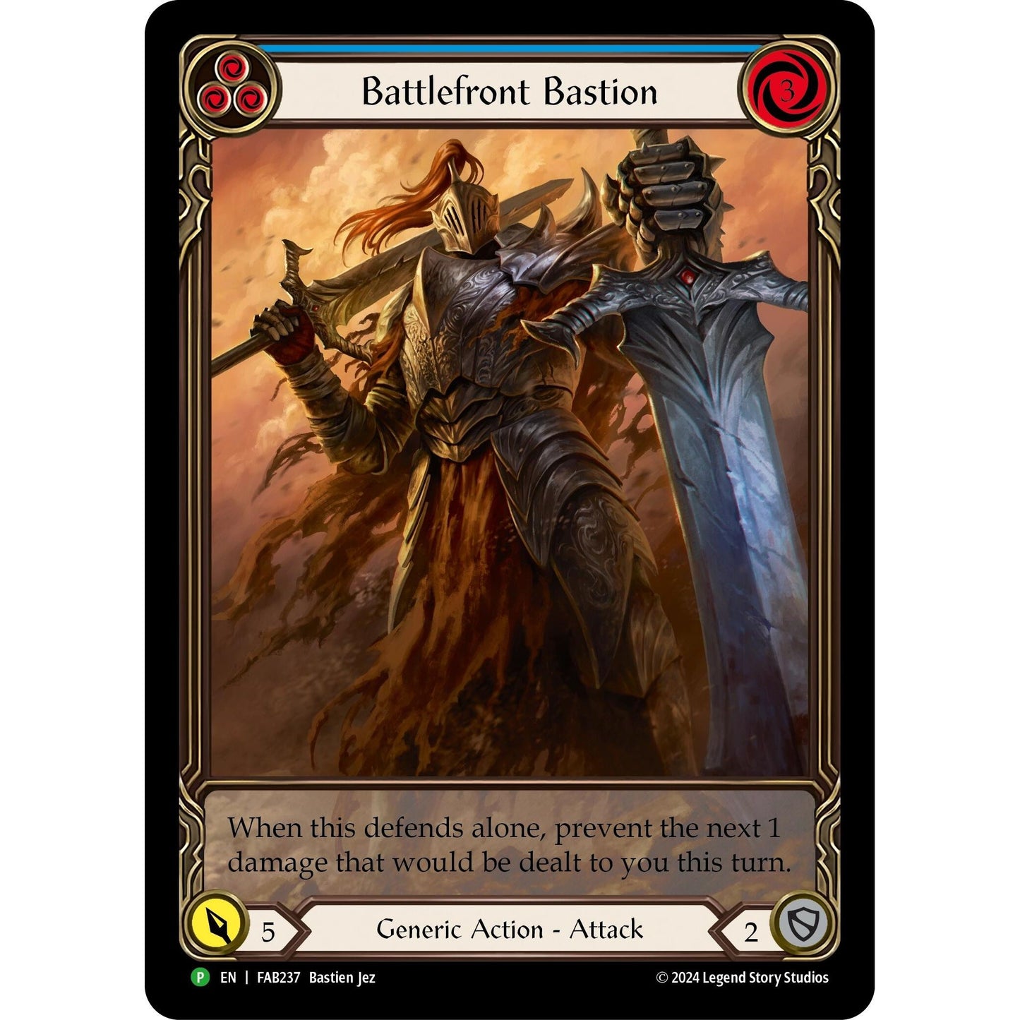 Image for Battlefront Bastion (Blue) - FAB237 (FAB237) (PR) - Flesh and Blood TCG
