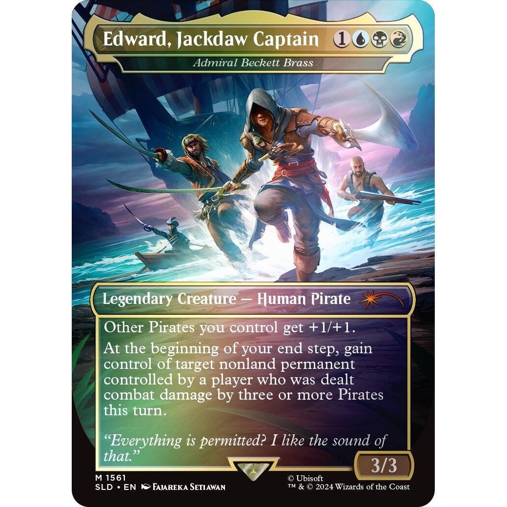 Image for Edward, Jackdaw Captain - Admiral Beckett Brass (Rainbow Foil) (1561) (SLD) - Magic: The Gathering