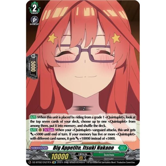 Image for Big Appetite, Itsuki Nakano (EXC) (DZ-BT02/EX27EN) (DZ-BT02) - Cardfight Vanguard