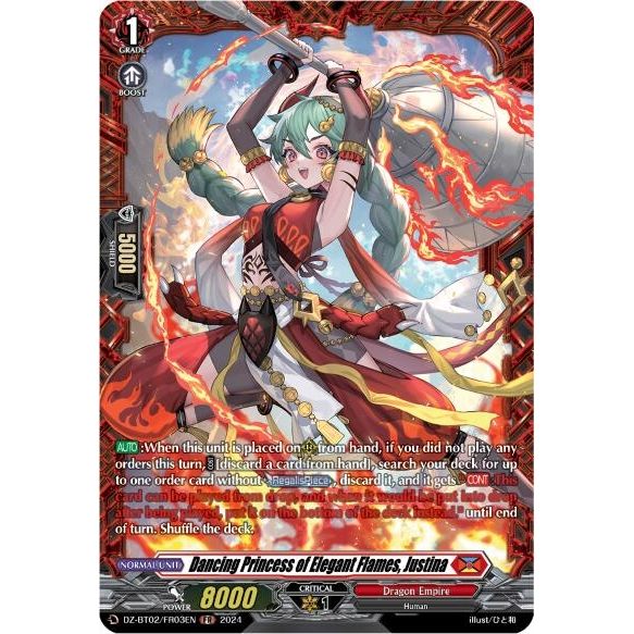 Image for Dancing Princess of Elegant Flames, Justina (FR) (DZ-BT02/FR03EN) (DZ-BT02) - Cardfight Vanguard