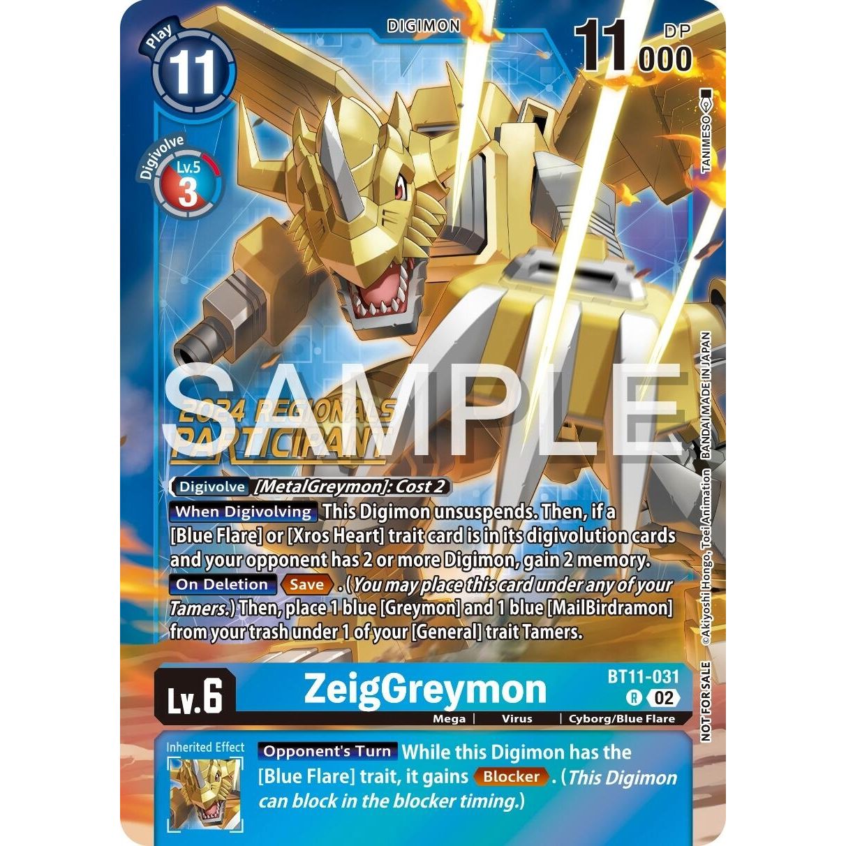 Image for ZeigGreymon (2024 Regionals Participant) (BT11-031 R) (BT11) - Digimon Card Game