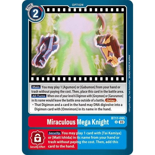 Image for Miraculous Mega Knight (BT17-095 U) (BT17) - Digimon Card Game