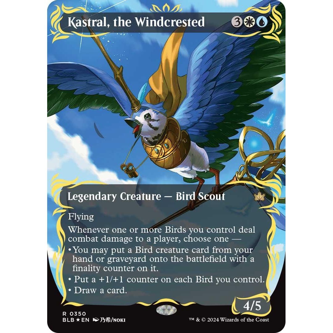 Image for Kastral, the Windcrested (Borderless) (Raised Foil) (350) (BLB) - Magic: The Gathering