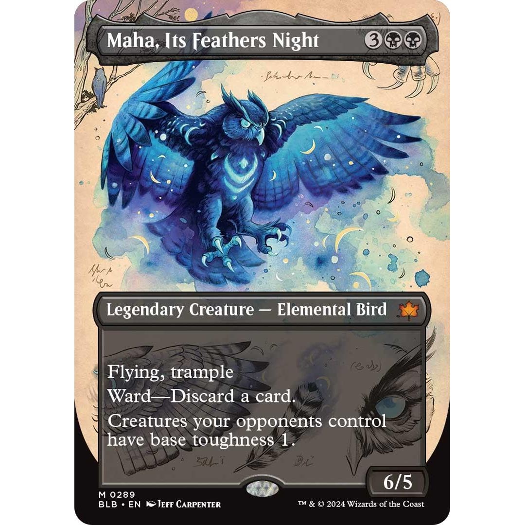 Image for Maha, Its Feathers Night (Borderless) (289) (BLB) - Magic: The Gathering