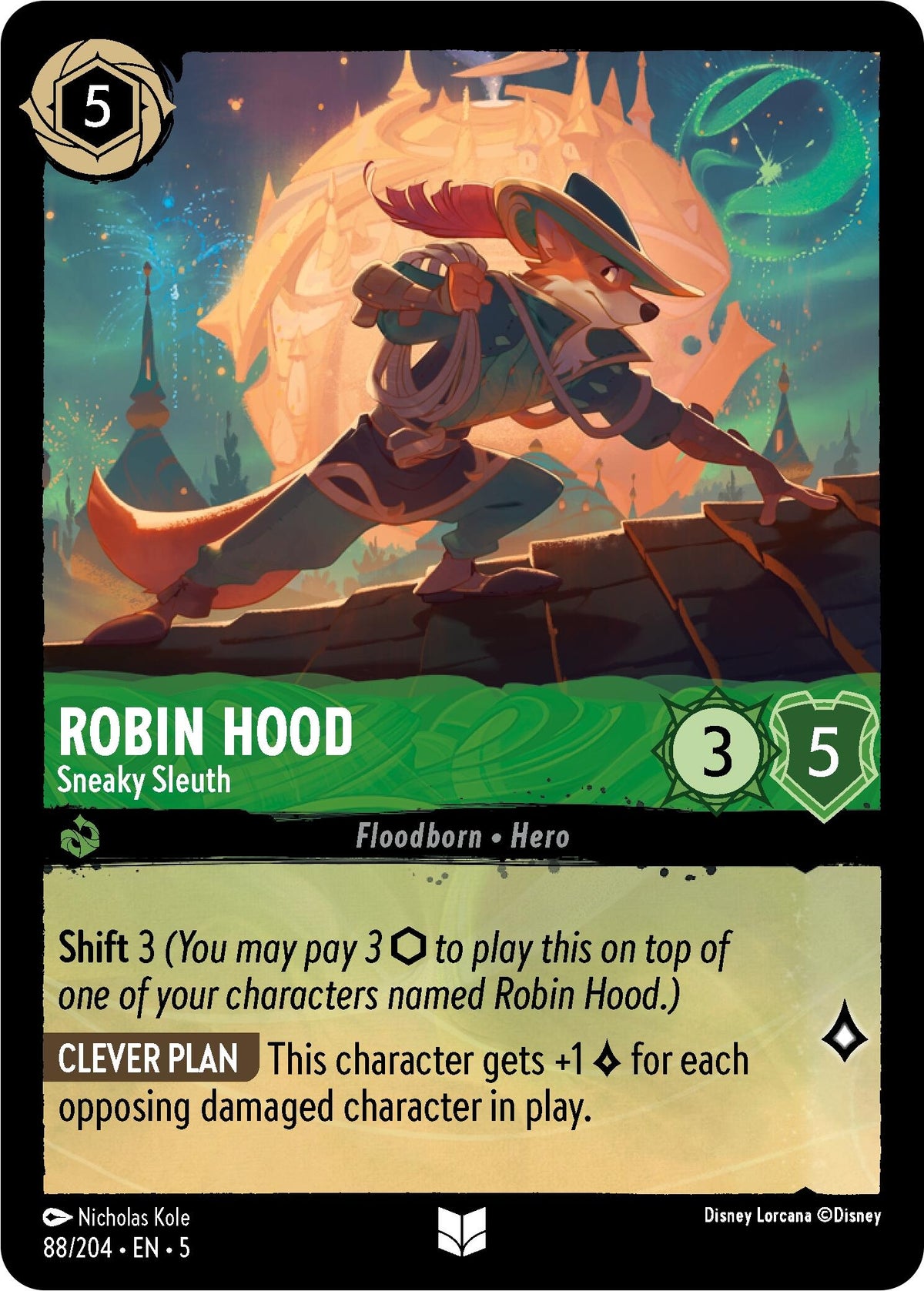 Image for Robin Hood - Sneaky Sleuth (88/204) (5) - Disney Lorcana