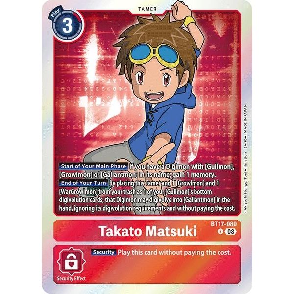 Image for Takato Matsuki (BT17-080 R) (BT17) - Digimon Card Game