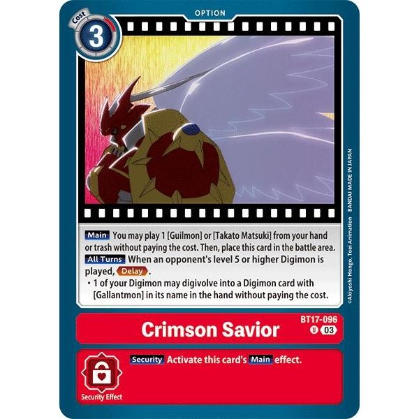Image for Crimson Savior (BT17-096 U) (BT17) - Digimon Card Game