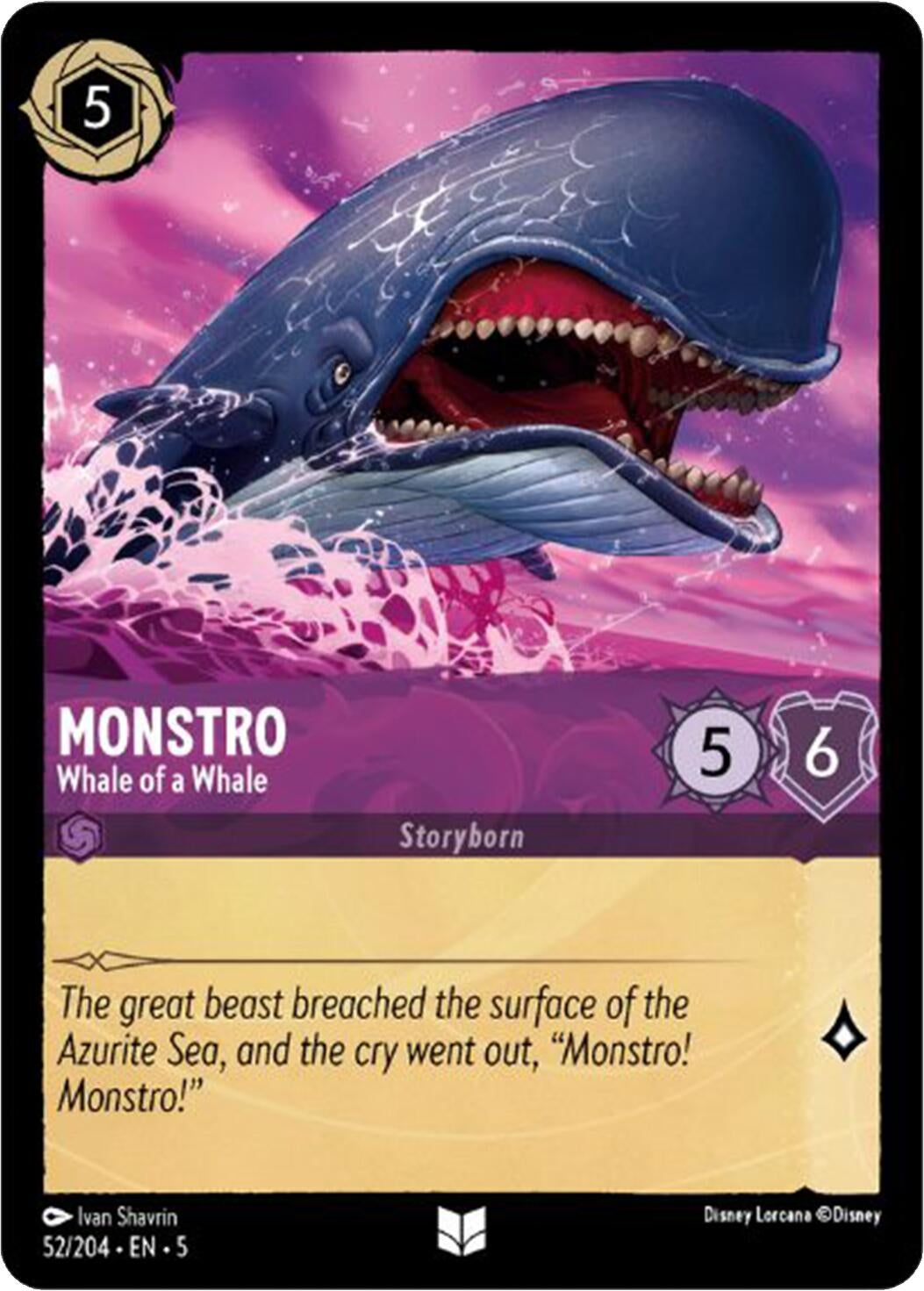 Image for Monstro - Whale of a Whale (52/204) (5) - Disney Lorcana