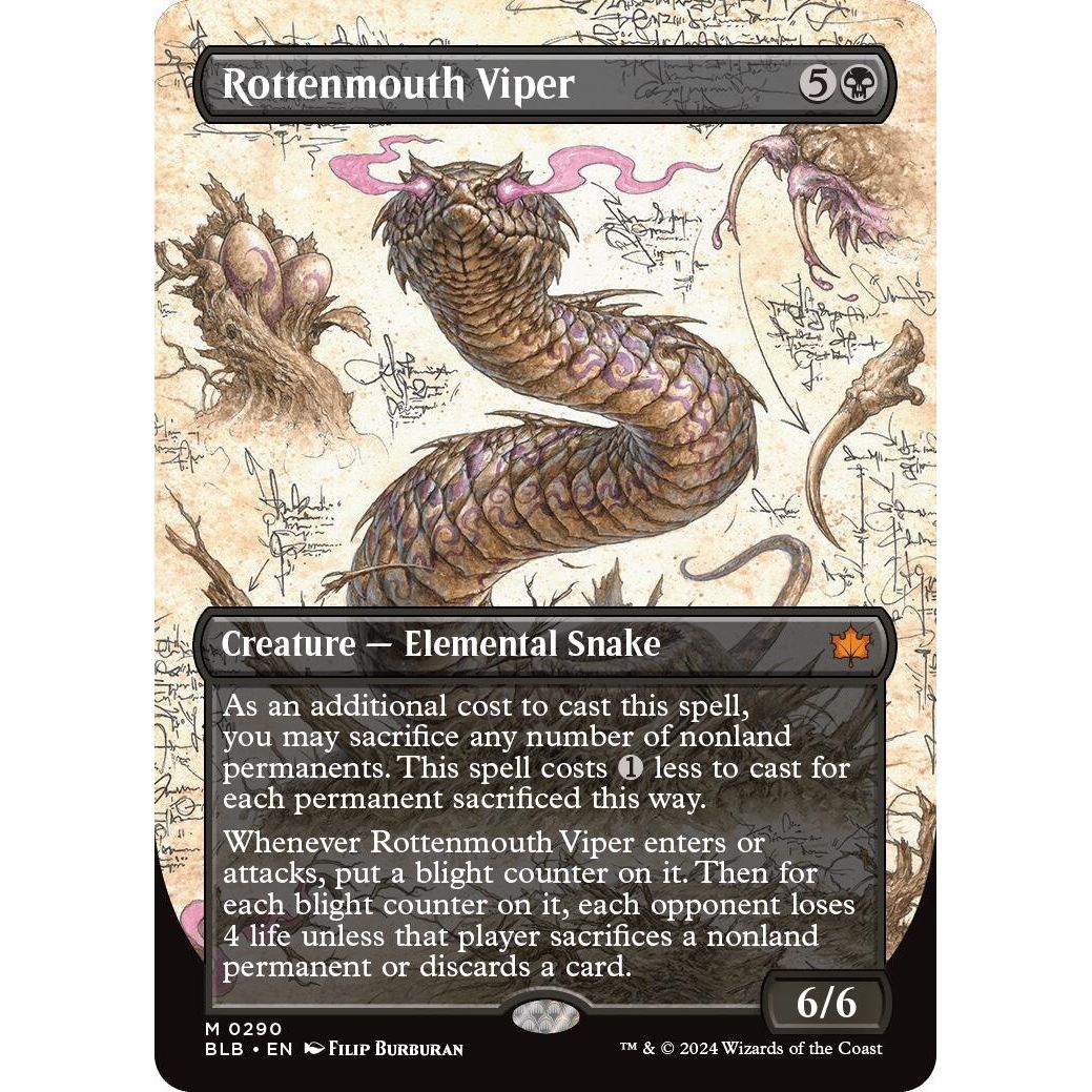 Image for Rottenmouth Viper (Borderless) (290) (BLB) - Magic: The Gathering