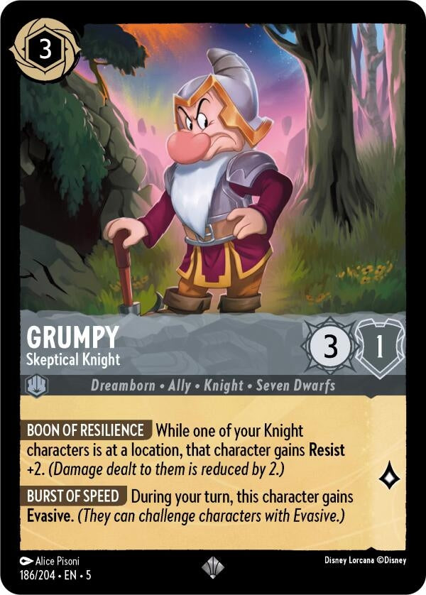 Image for Grumpy - Skeptical Knight (186/204) (5) - Disney Lorcana