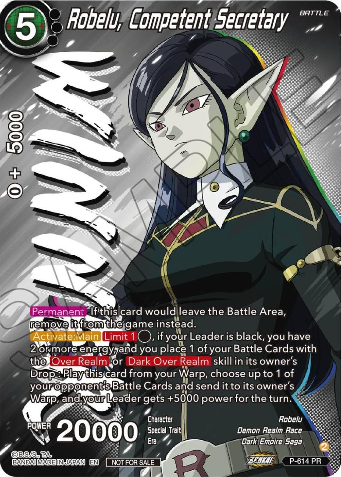 Image for Robelu, Competent Secretary (Zenkai Series Tournament Pack Vol.8) (Winner) (P-614) (TPR) - Dragon Ball Super: Masters