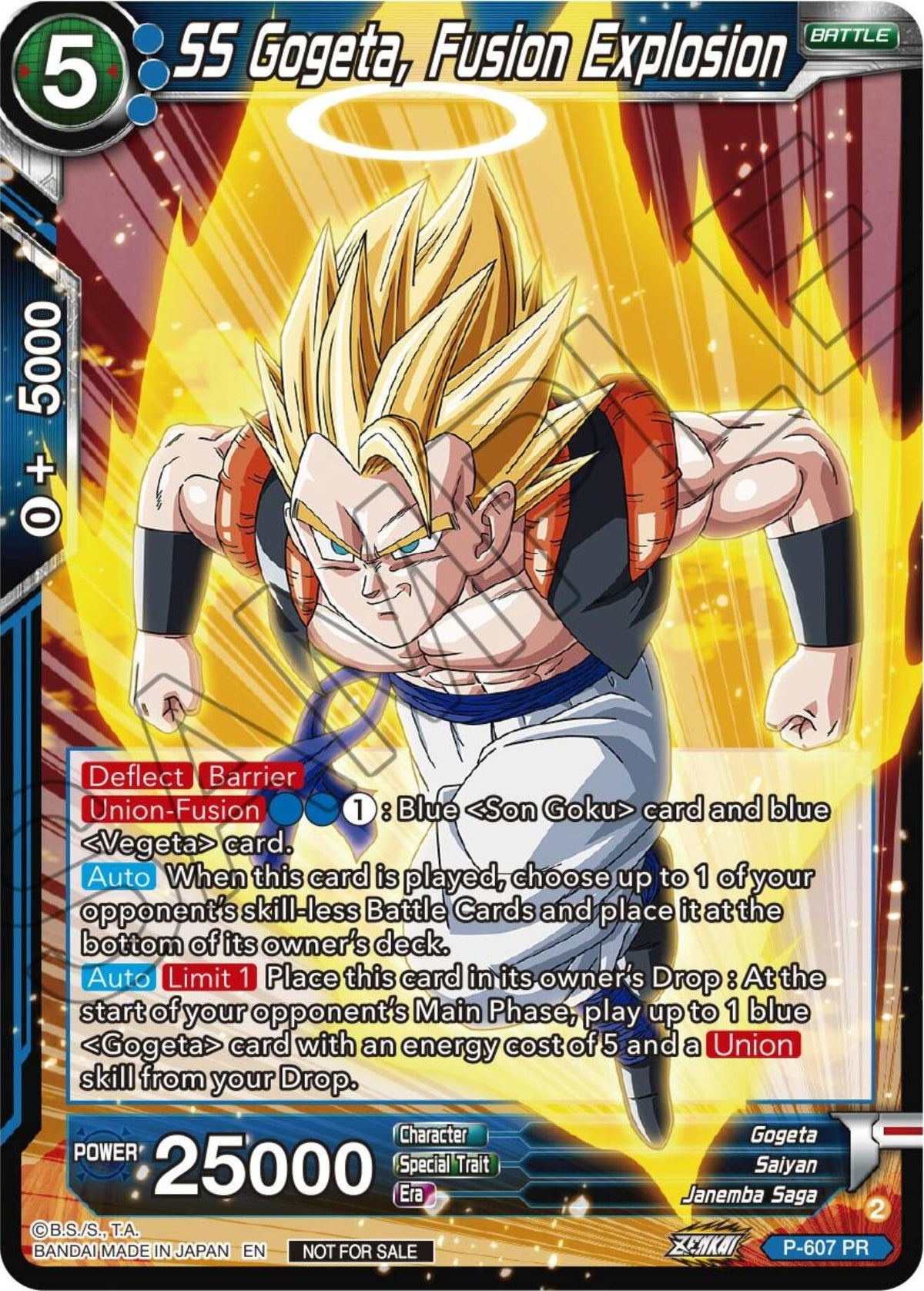 Image for SS Gogeta, Fusion Explosion (Zenkai Series Tournament Pack Vol.8) (P-607) (TPR) - Dragon Ball Super: Masters