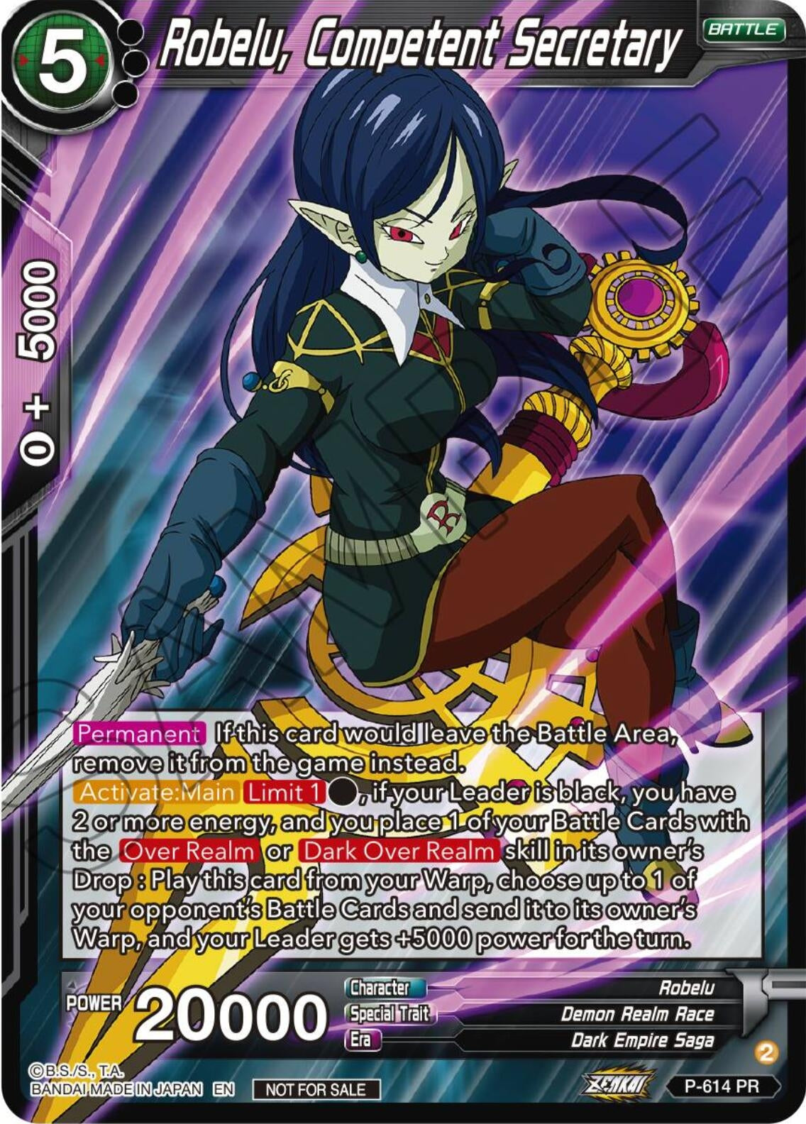 Image for Robelu, Competent Secretary (Zenkai Series Tournament Pack Vol.8) (P-614) (TPR) - Dragon Ball Super: Masters