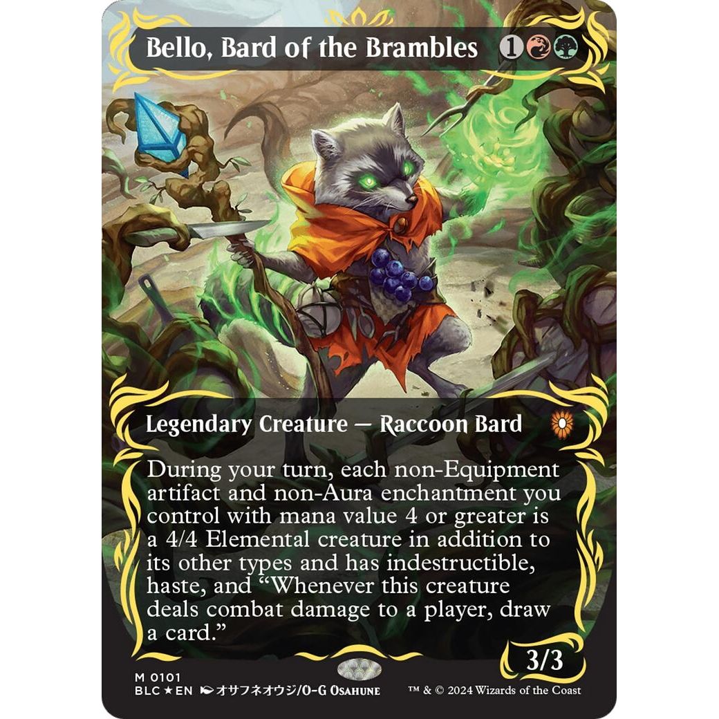Image for Bello, Bard of the Brambles (Borderless) (Raised Foil) (101) (BLC) - Magic: The Gathering