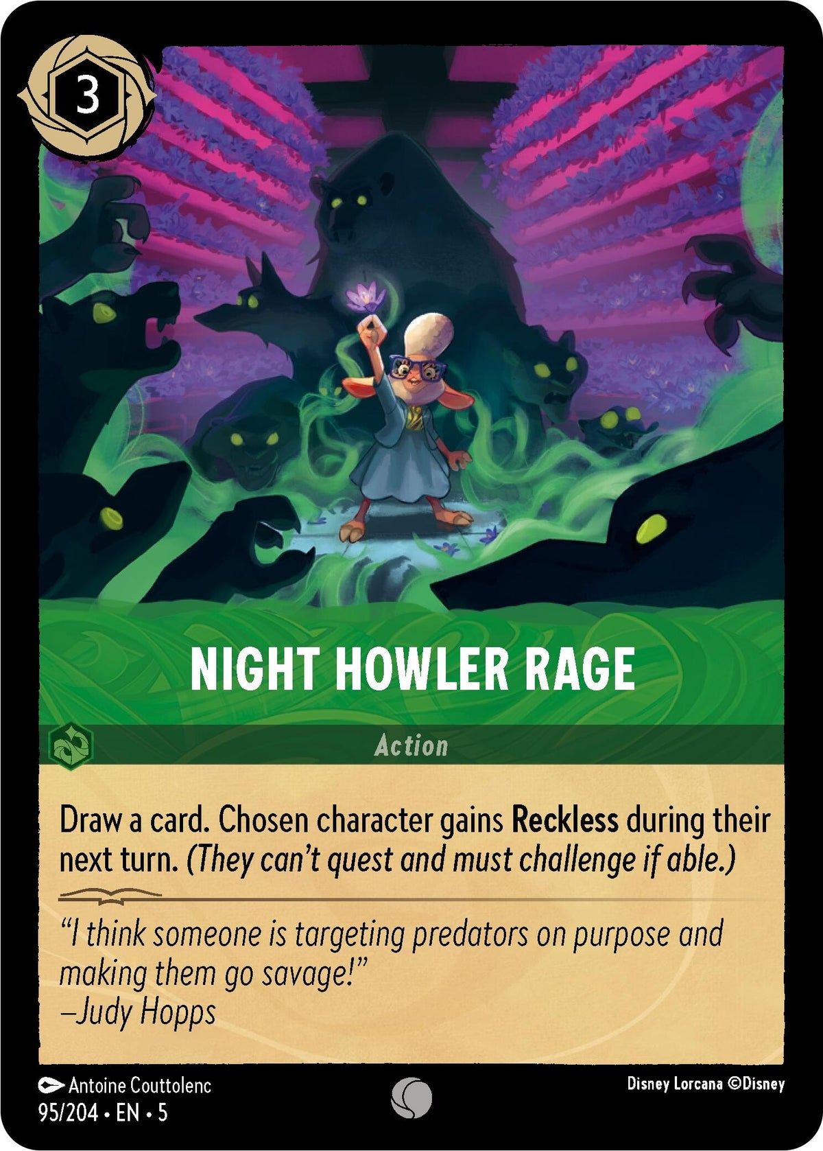Image for Night Howler Rage (95/204) (5) - Disney Lorcana