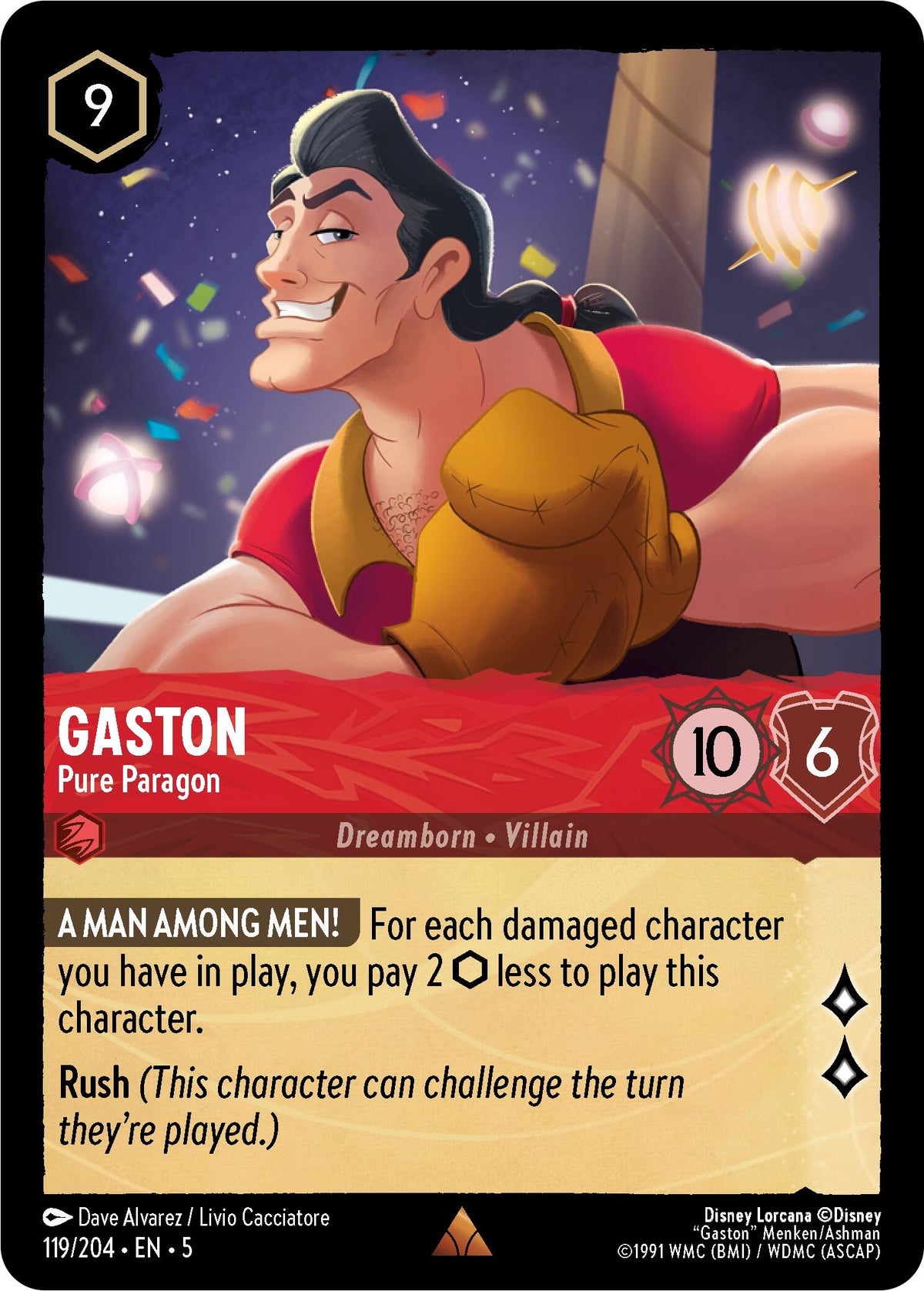 Image for Gaston - Pure Paragon (119/204) (5) - Disney Lorcana