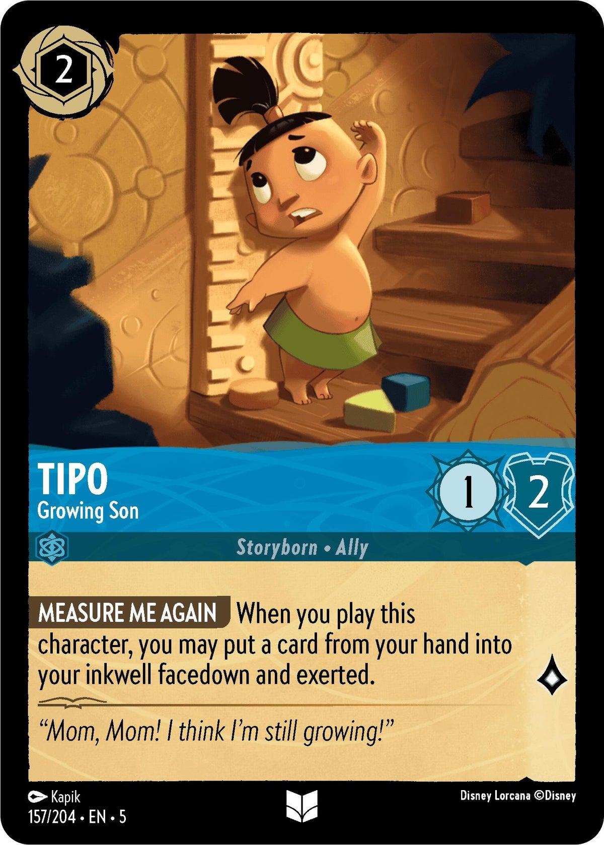 Image for Tipo - Growing Son (157/204) (5) - Disney Lorcana