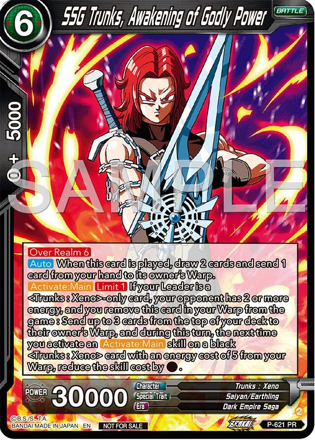 Image for SSG Trunks, Awakening of Godly Power (Deluxe Pack 2024 Vol.2) (P-621) (PR) - Dragon Ball Super: Masters