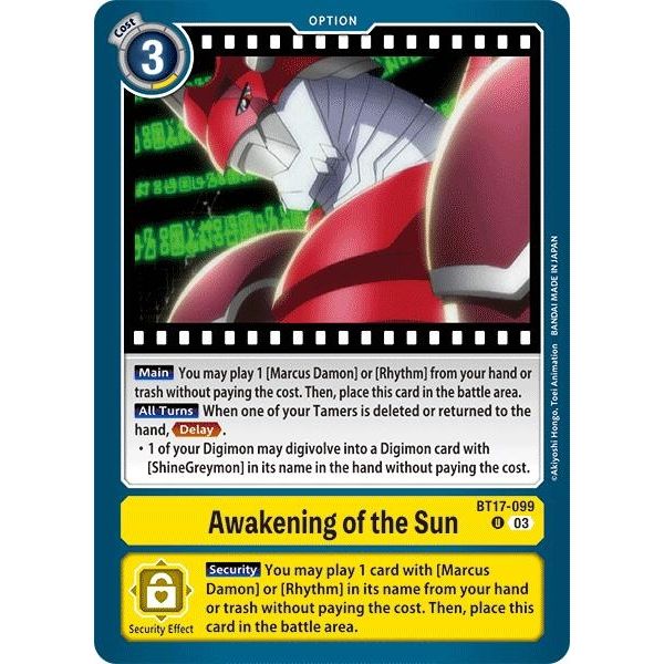 Image for Awakening of the Sun (BT17-099 U) (BT17) - Digimon Card Game