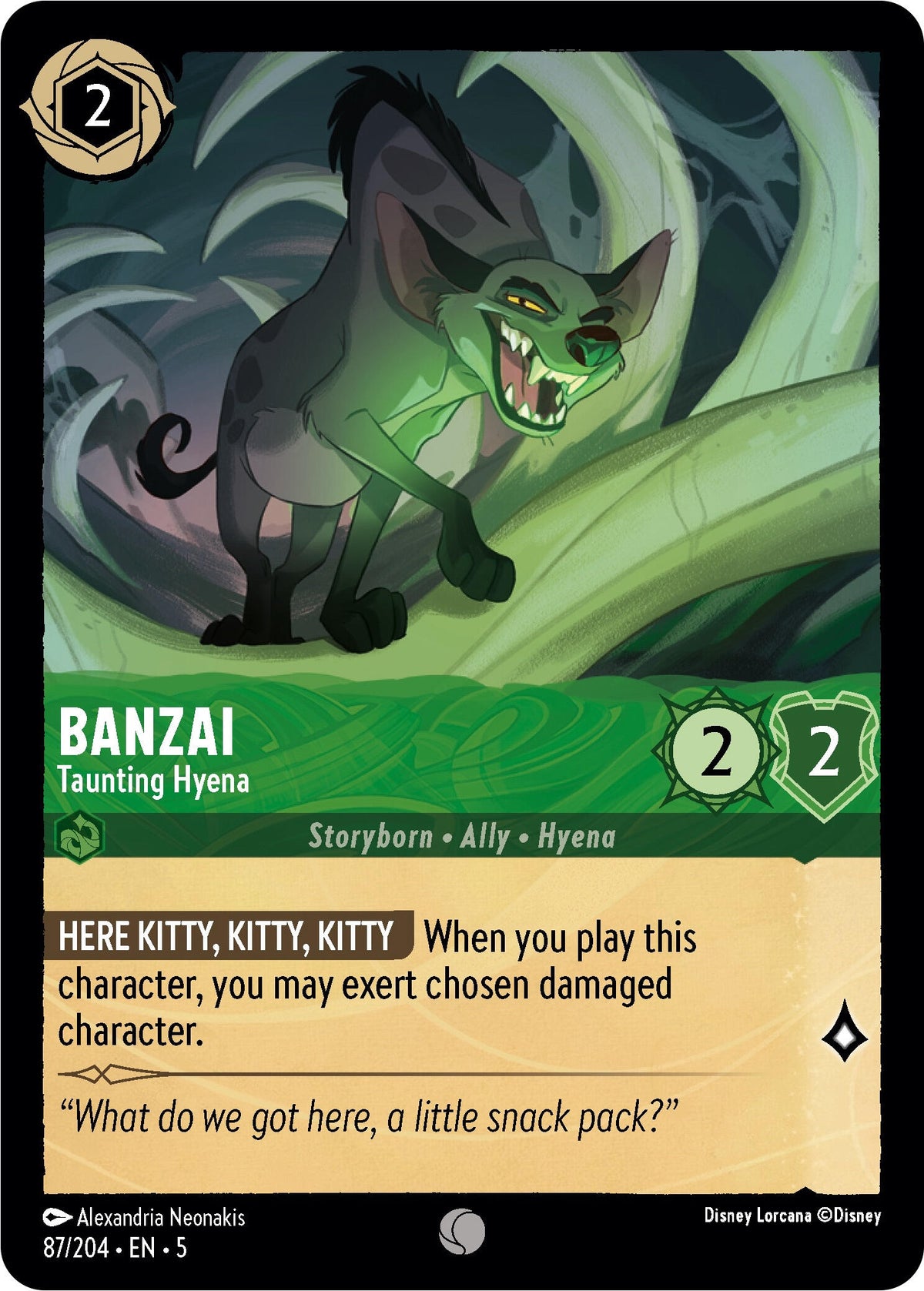 Image for Banzai - Taunting Hyena (87/204) (5) - Disney Lorcana