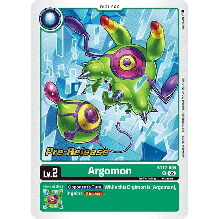 Image for Argomon - BT17-004 (BT17-004 U) (BT17_PR) - Digimon Card Game