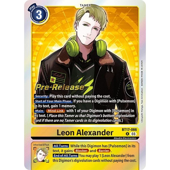 Image for Leon Alexander (BT17-086 R) (BT17_PR) - Digimon Card Game