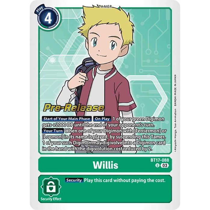 Image for Willis (BT17-088 U) (BT17_PR) - Digimon Card Game