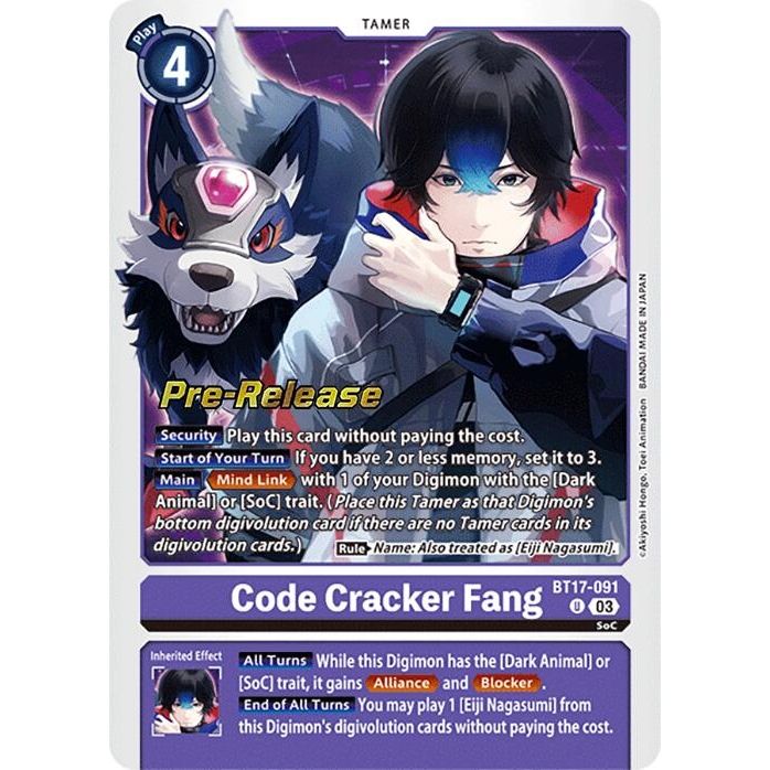 Image for Code Cracker Fang (BT17-091 U) (BT17_PR) - Digimon Card Game