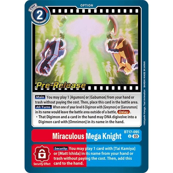 Image for Miraculous Mega Knight (BT17-095 U) (BT17_PR) - Digimon Card Game