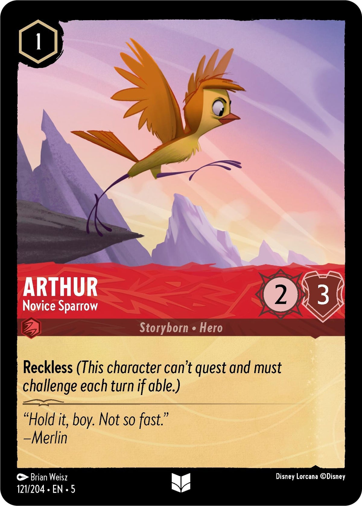 Image for Arthur - Novice Sparrow (121/204) (5) - Disney Lorcana
