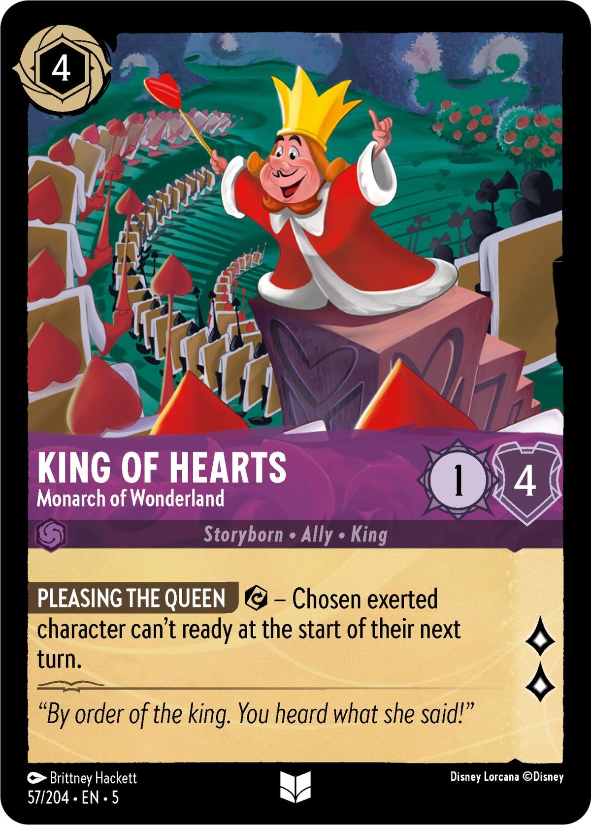 Image for King of Hearts - Monarch of Wonderland (57/204) (5) - Disney Lorcana