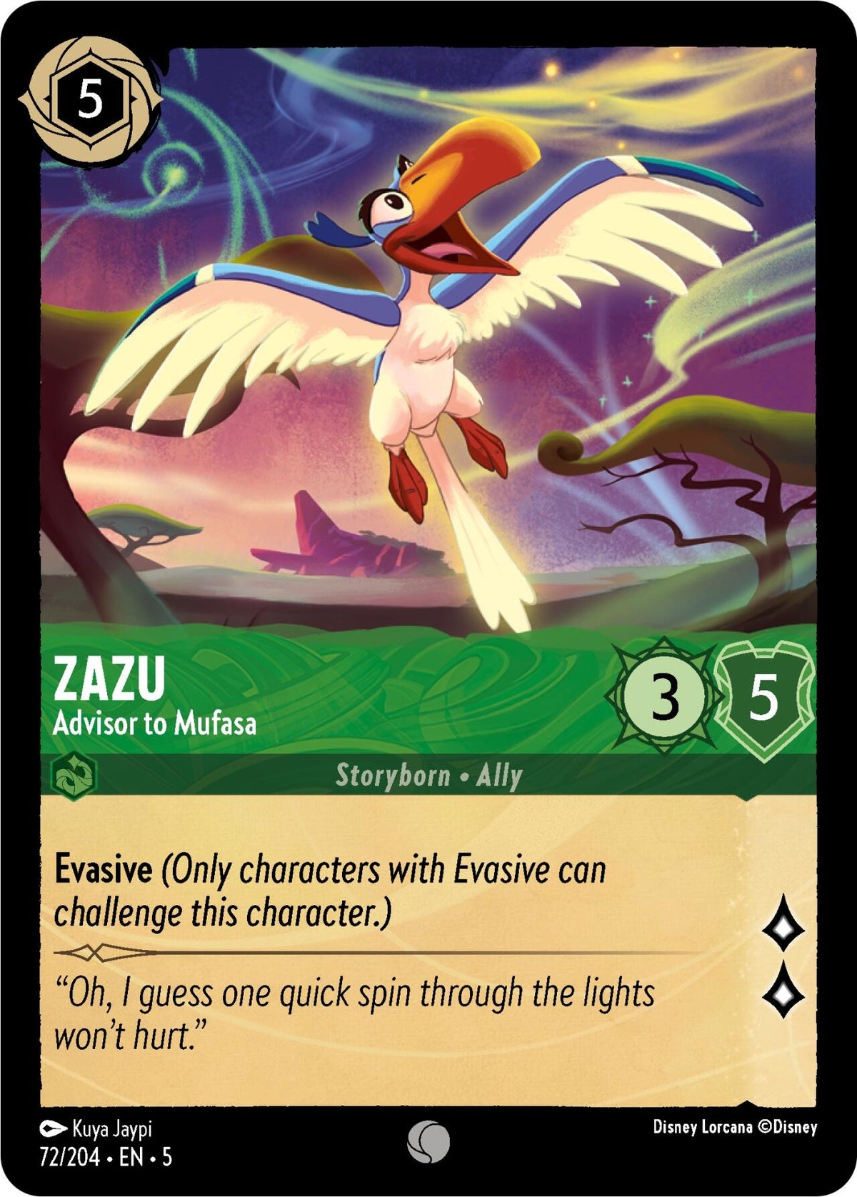 Image for Zazu - Advisor to Mufasa (72/204) (5) - Disney Lorcana