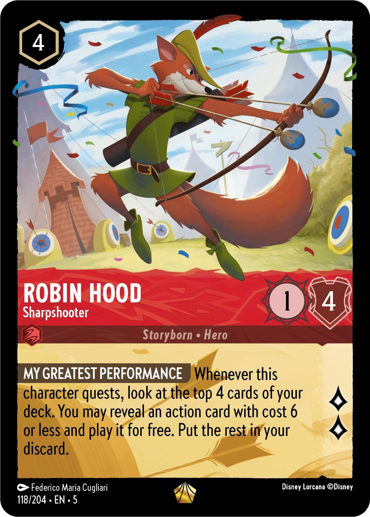Image for Robin Hood - Sharpshooter (118/204) (5) - Disney Lorcana