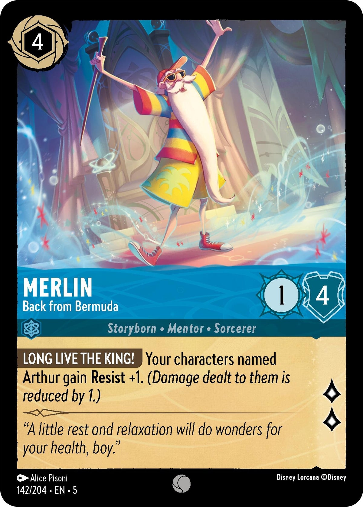 Image for Merlin - Back from Bermuda (142/204) (5) - Disney Lorcana