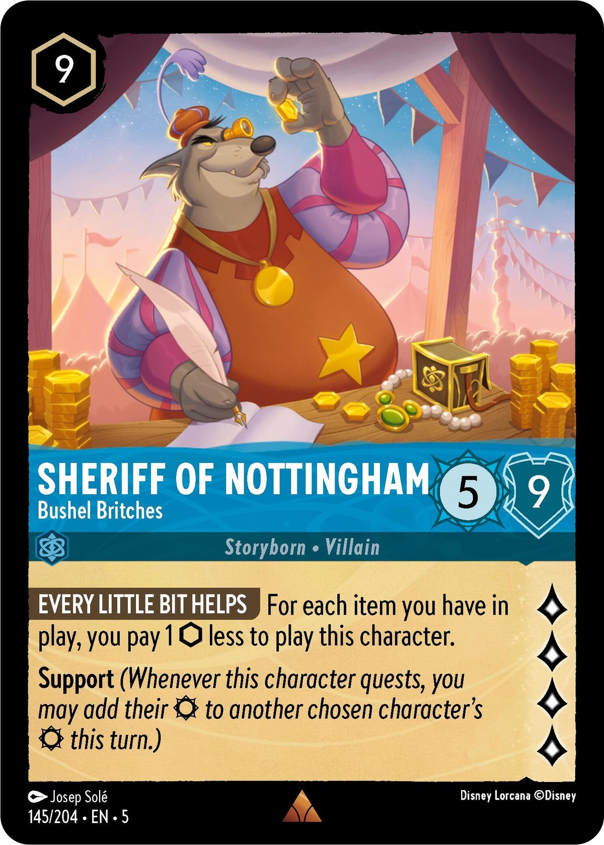 Image for Sheriff of Nottingham - Bushel Britches (145/204) (5) - Disney Lorcana