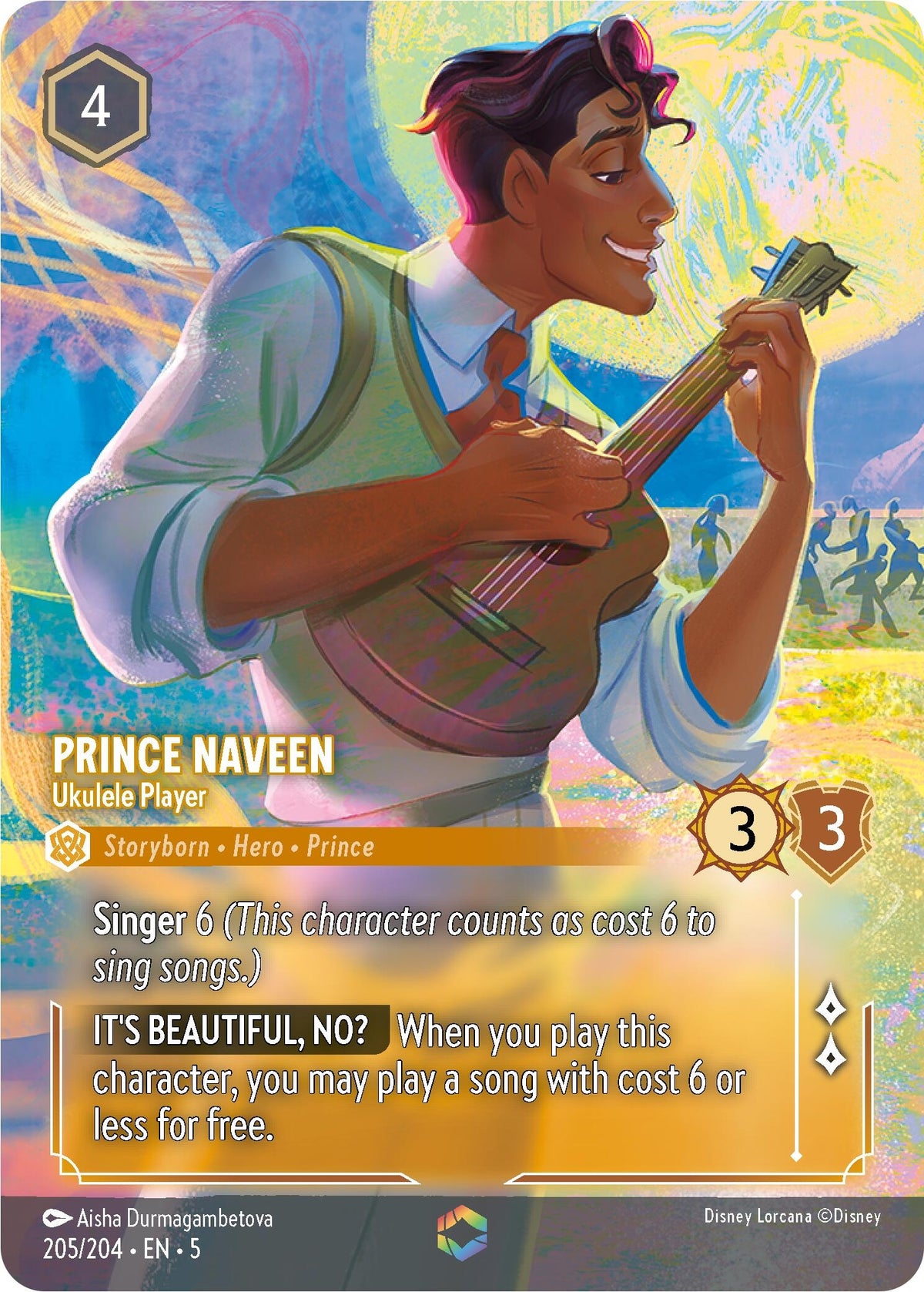 Image for Prince Naveen - Ukulele Player (Enchanted) (205/204) (5) - Disney Lorcana