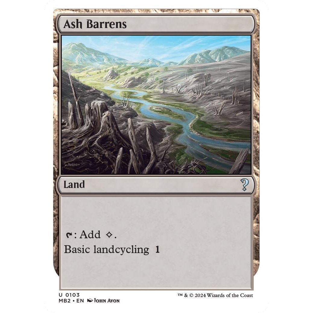 Image for Ash Barrens (White Border) (103) (MB2) - Magic: The Gathering