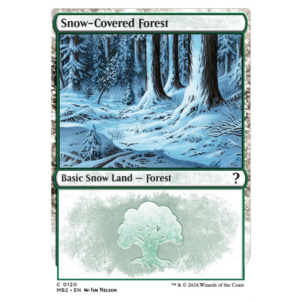 Image for Snow-Covered Forest (White Border) (120) (MB2) - Magic: The Gathering