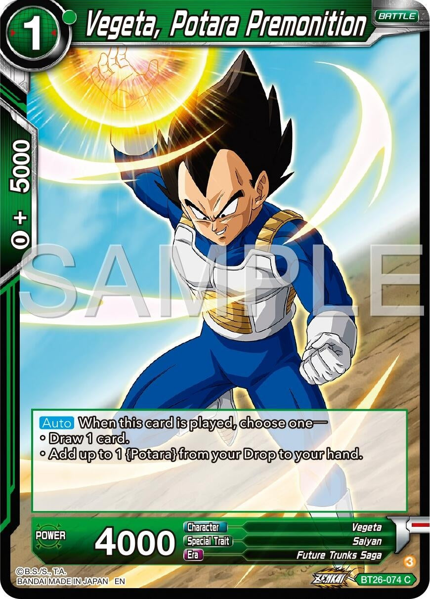 Image for Vegeta, Potara Premonition (BT26-074) (BT26) - Dragon Ball Super: Masters