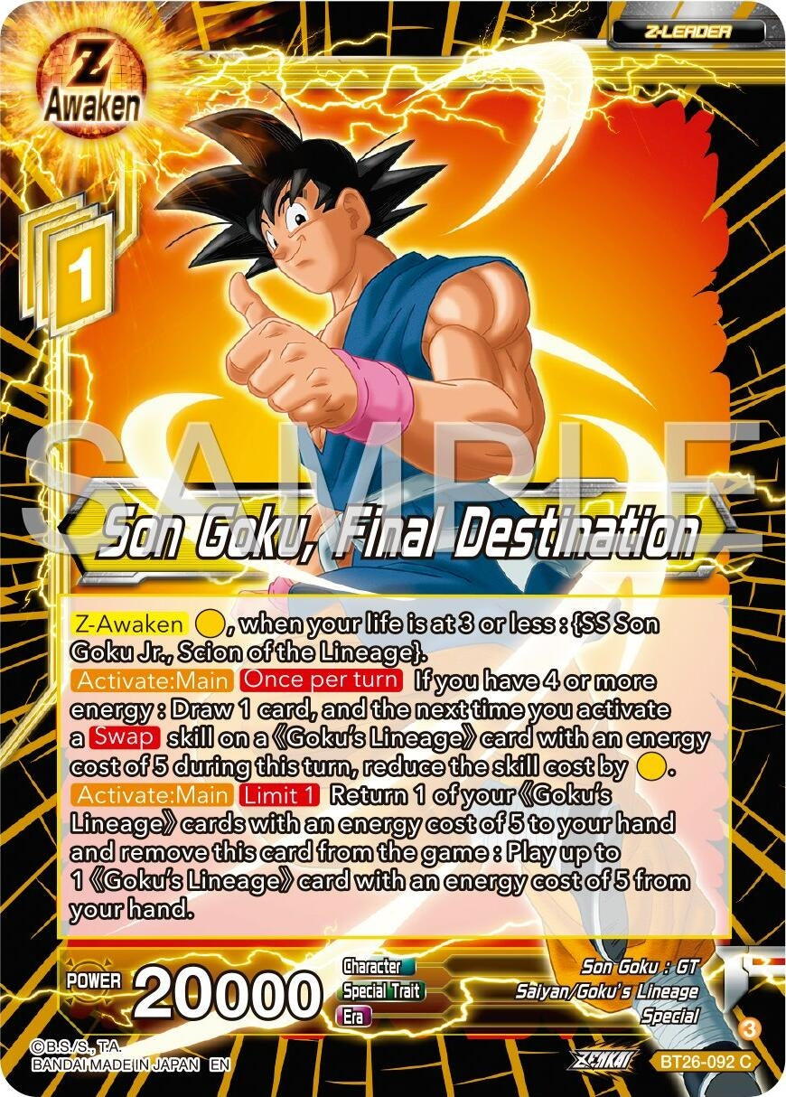 Image for Son Goku, Final Destination (BT26-092) (BT26) - Dragon Ball Super: Masters