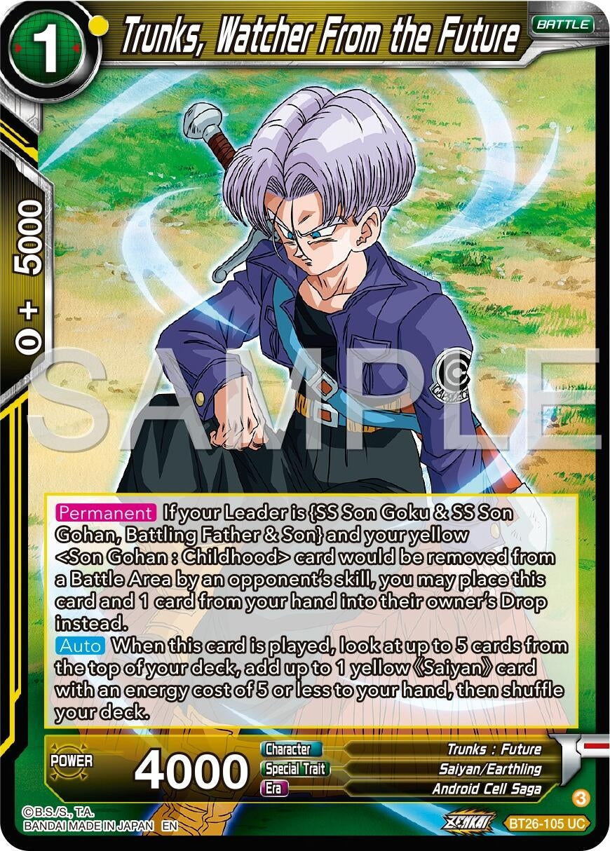 Image for Trunks, Watcher From the Future (BT26-105) (BT26) - Dragon Ball Super: Masters
