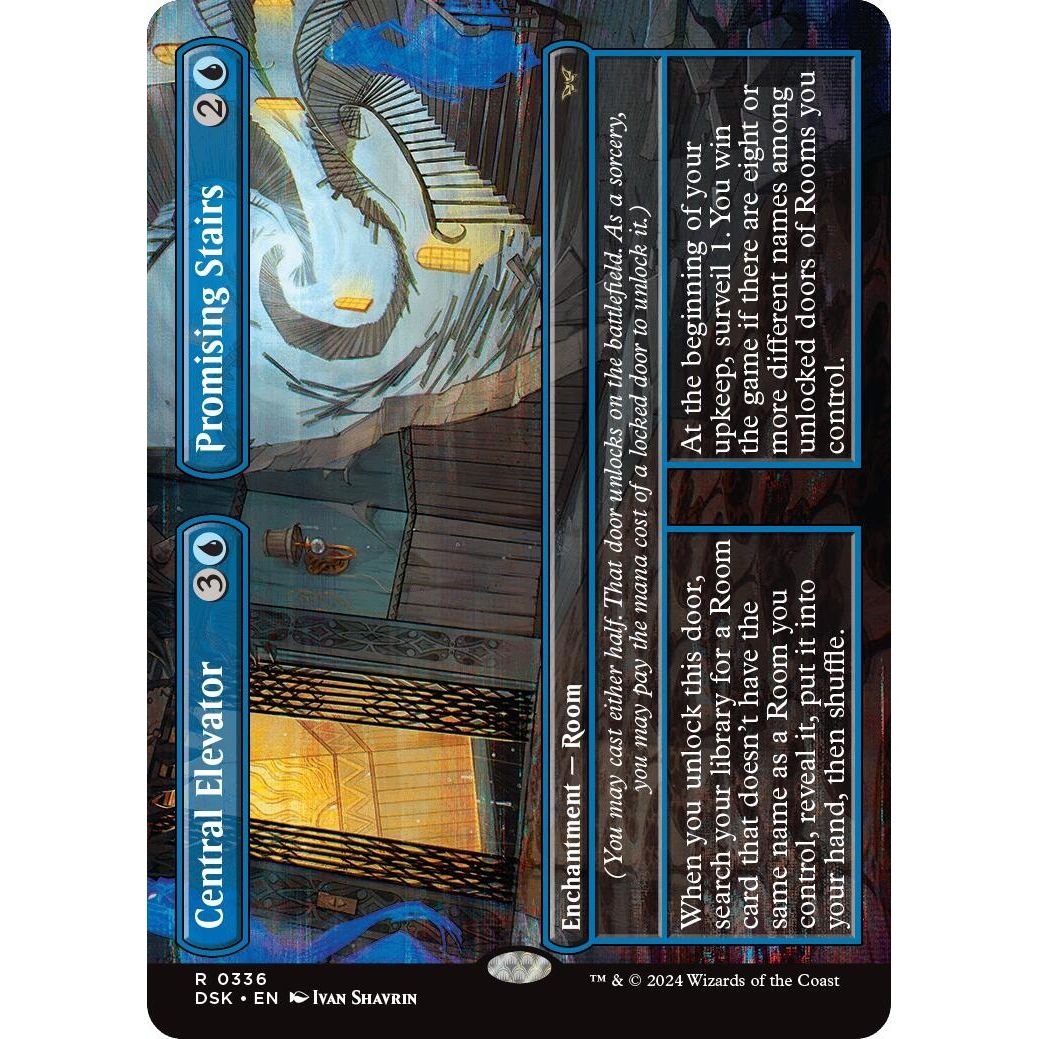 Image for Central Elevator // Promising Stairs (Borderless) (336) (DSK) - Magic: The Gathering