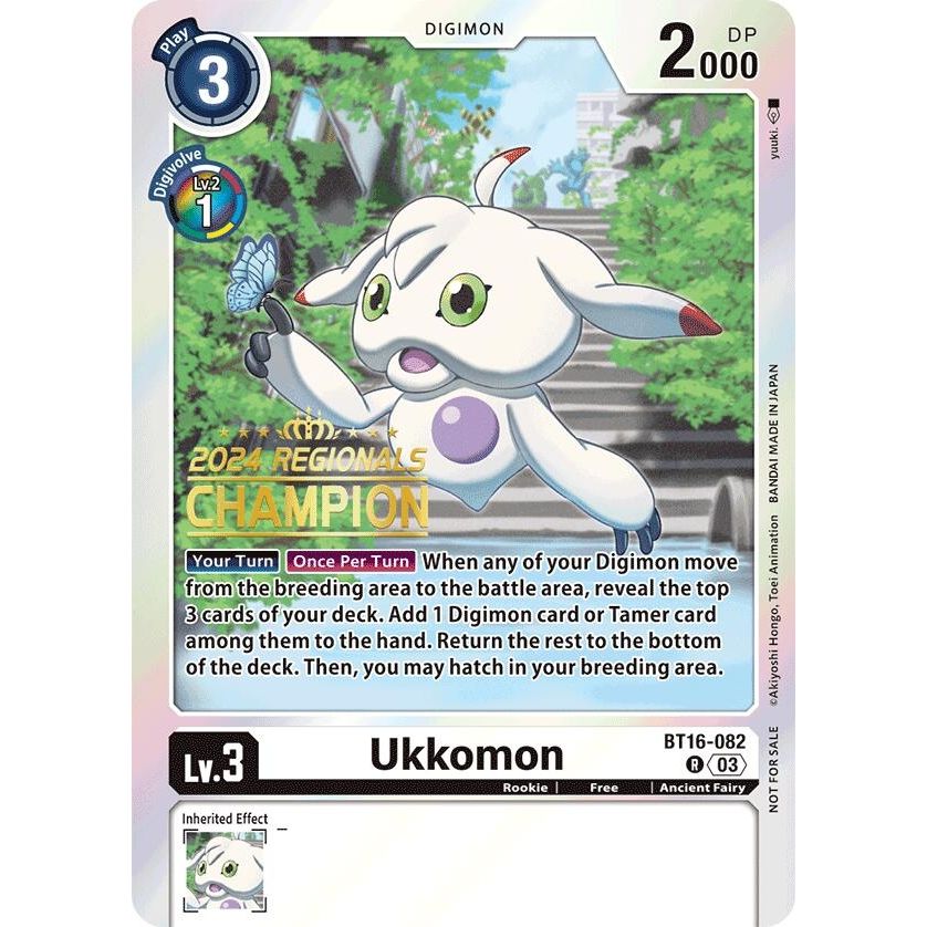 Image for Ukkomon (2024 Regionals Champion) (BT16-082 R) (BT16) - Digimon Card Game