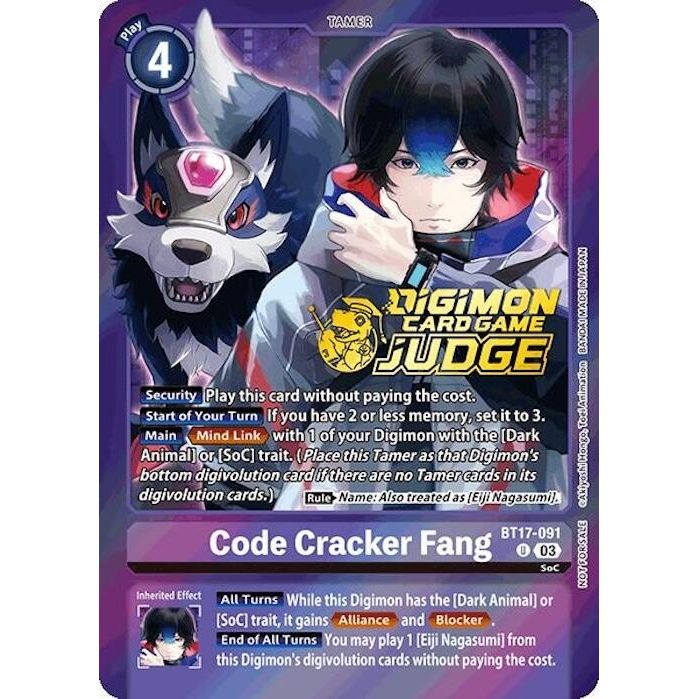 Image for Code Cracker Fang (Judge Pack 6) (BT17-091 U) (BT17) - Digimon Card Game