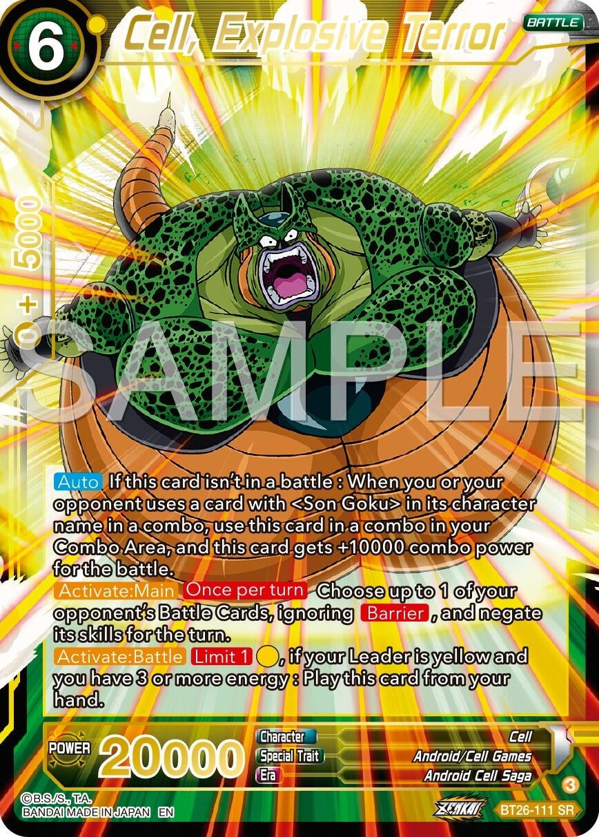 Image for Cell, Explosive Terror (BT26-1111) (BT26) - Dragon Ball Super: Masters